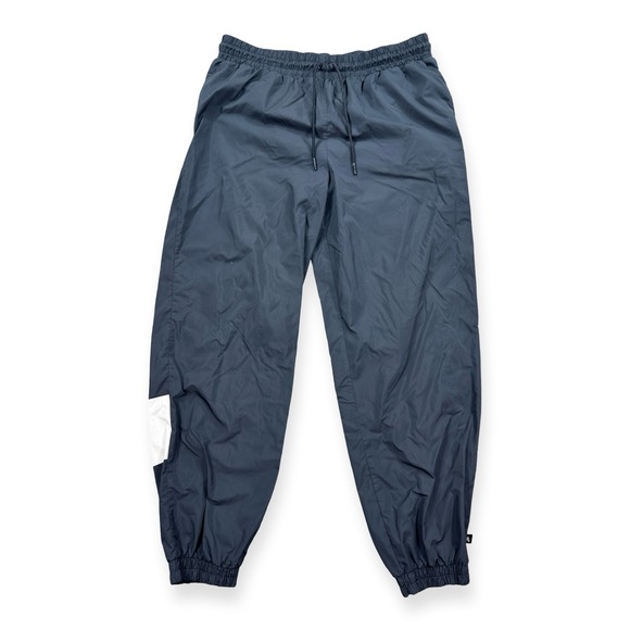 Nike Other - Y2K Nike Track Pants Men's Large Black Big Swoosh Logo Patch Drawstring